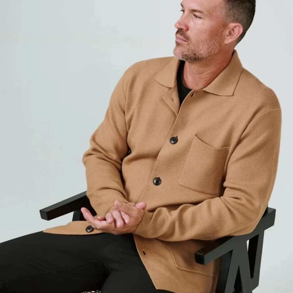 7Diamonds Sweater Cardigan Button Up Beige Stretch Soft Breath Button L NWT - Picture 2 of 16